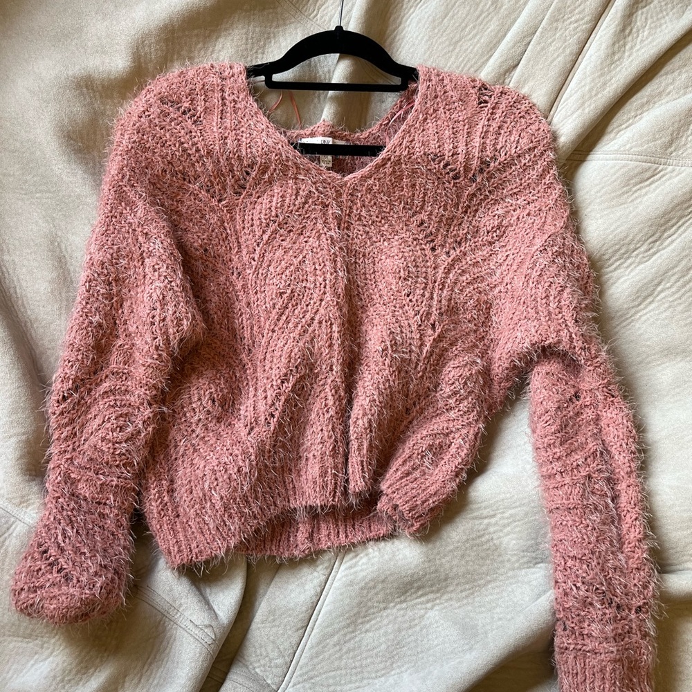 Pink Rose Knit Sweater